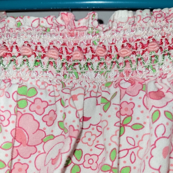 🌸 Vintage Baby Gap Smocked Pink Floral Swing Tank Top Girls Size 5 - Picture 3 of 8